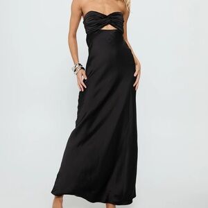Hello Molly Black Satin Dress